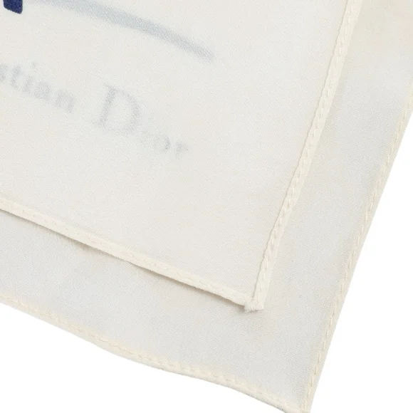 Christian Dior Vintage Striped Rose Silk Scarf Size 21” White Blue Red - Picture 6 of 9